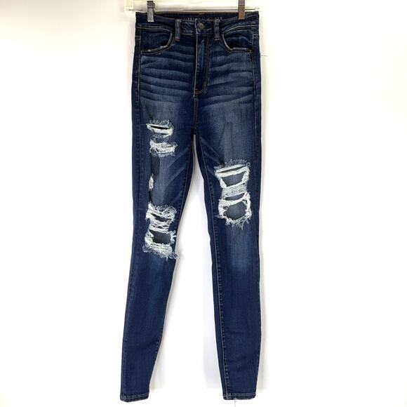 American Eagle Highest Rise Jegging Super Stretch Jeans Size 2 Regular - Picture 1 of 9